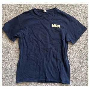 NRA National Rifle Association Medium Blue Short Sleeve Graphic T-Shirt.